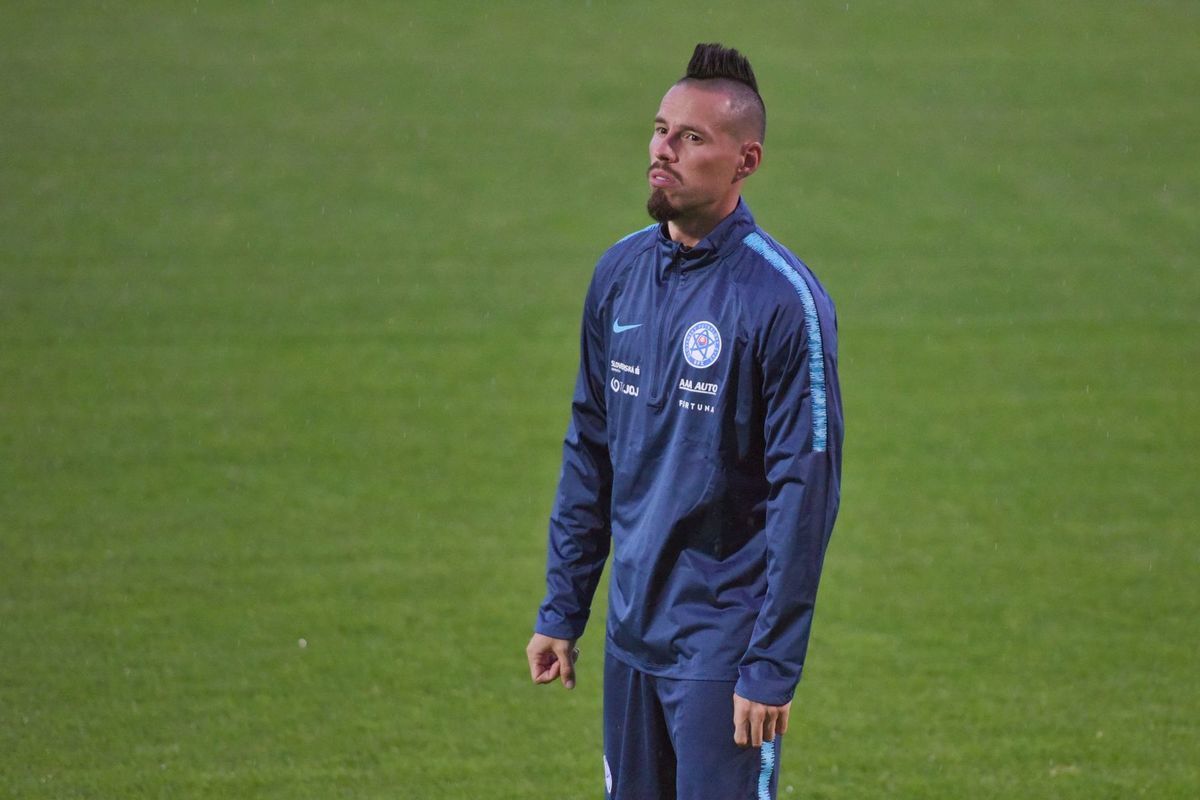 Marek Hamšík počas tréningu pred prípravným...