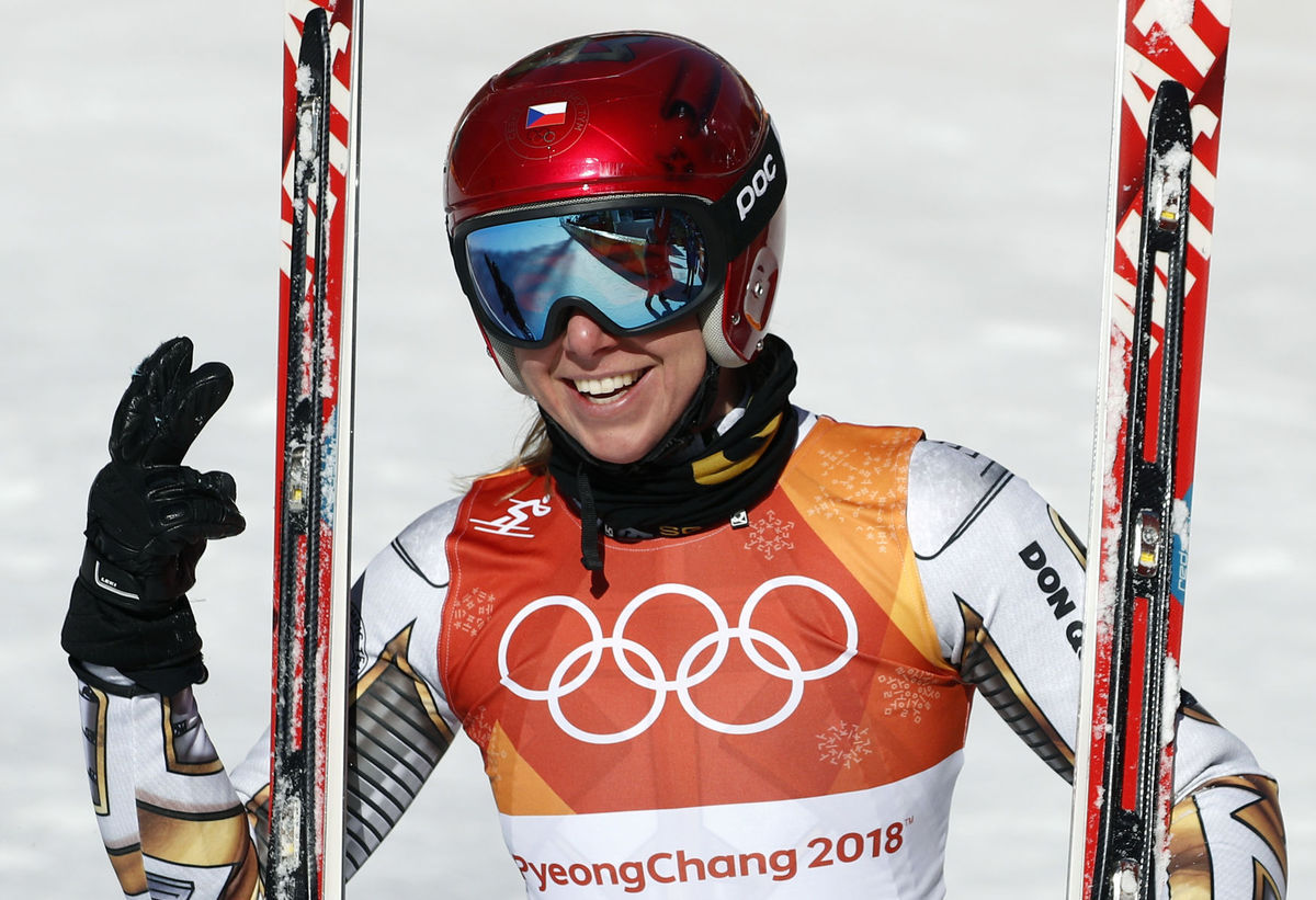 Ester Ledecká na ZOH 2018 v Pjongčangu.