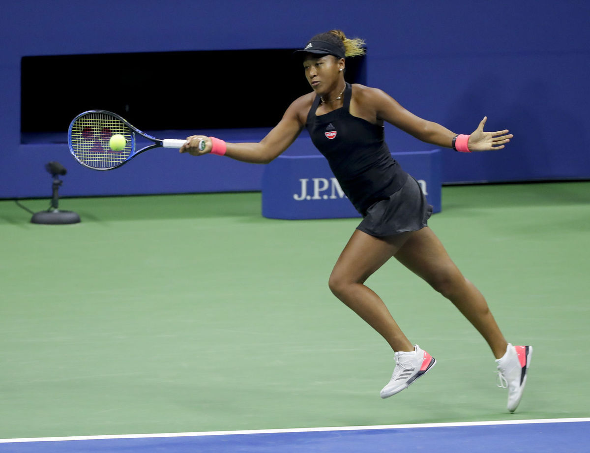 Naomi Osaková v súboji v Madison Keysovou.