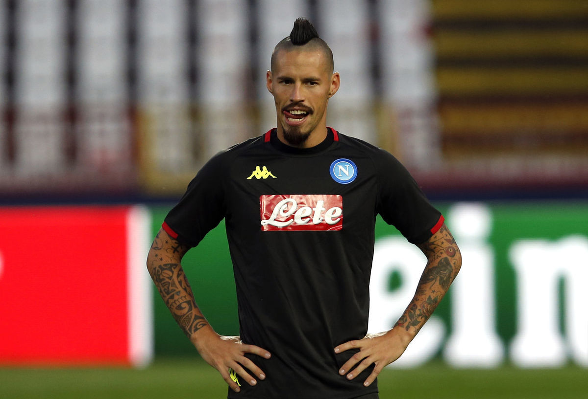 Kapitán Neapola Marek Hamšík na tréningu pred...