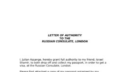 List, v ktorom Julian Assange udelil svojmu...