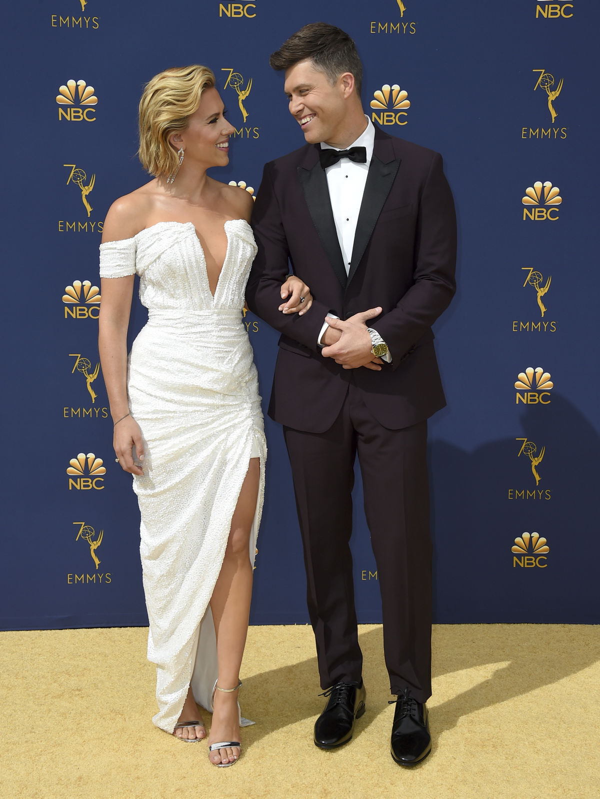 Herečka Scarlett Johansson v kreácii Balmain....