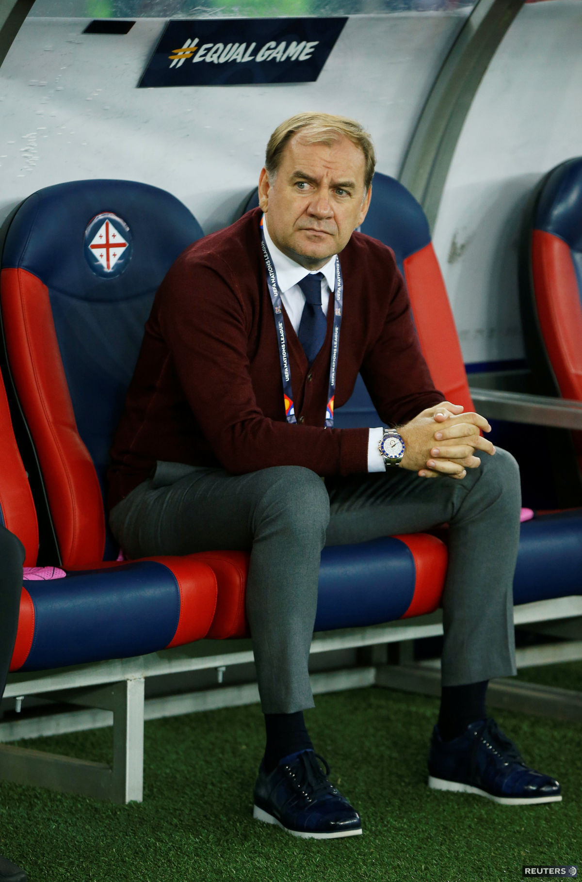 Tréner Gruzínska Vladimir Weiss pred zápasom s...