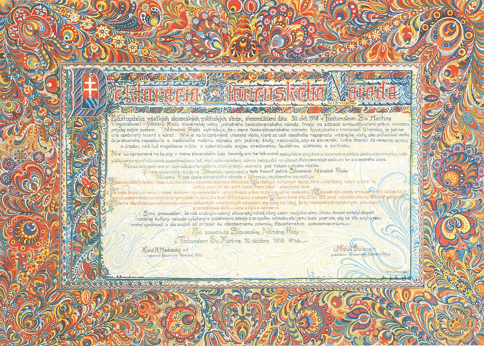 Slávnostné vyhotovenie Deklarácie slovenského...
