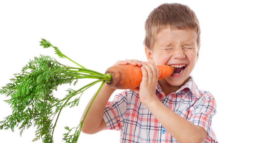 dieťa, mrkva, zdravá strava