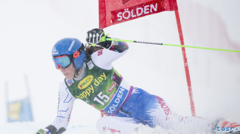 Petra Vlhová v prvom kole obrovského slalomu...