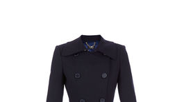 Kabáty do 1000 eur: Dámsky kabát Elisabetta Franchi s opaskom, predáva sa za 830 eur. 