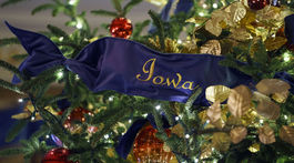 Detail dekorácia na vianočnom strome v Bielom dome vo Washingtone. 