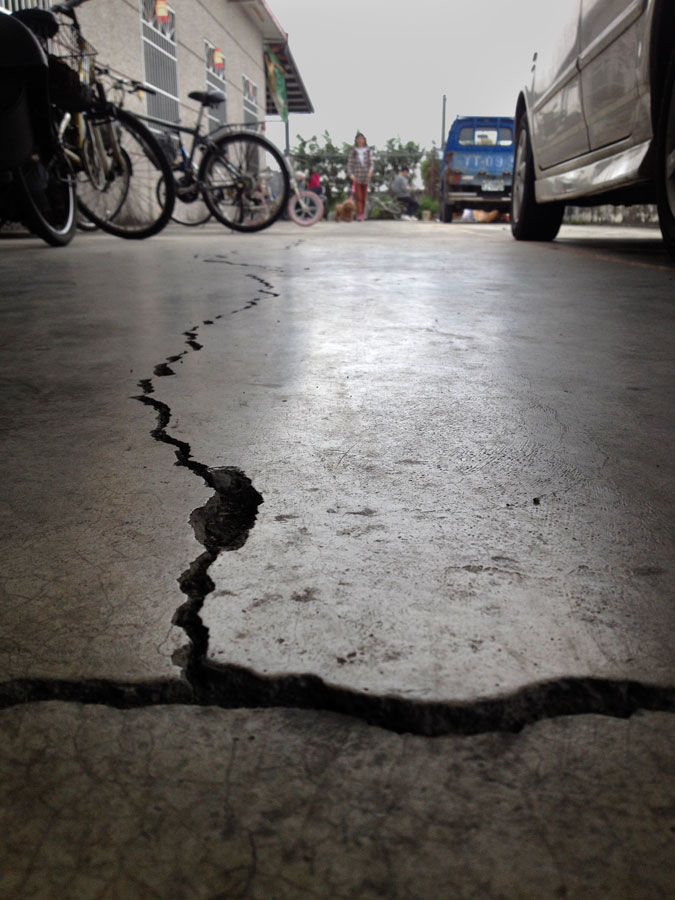 Epicentrum, zemetrasenie, prasklina, Taiwan