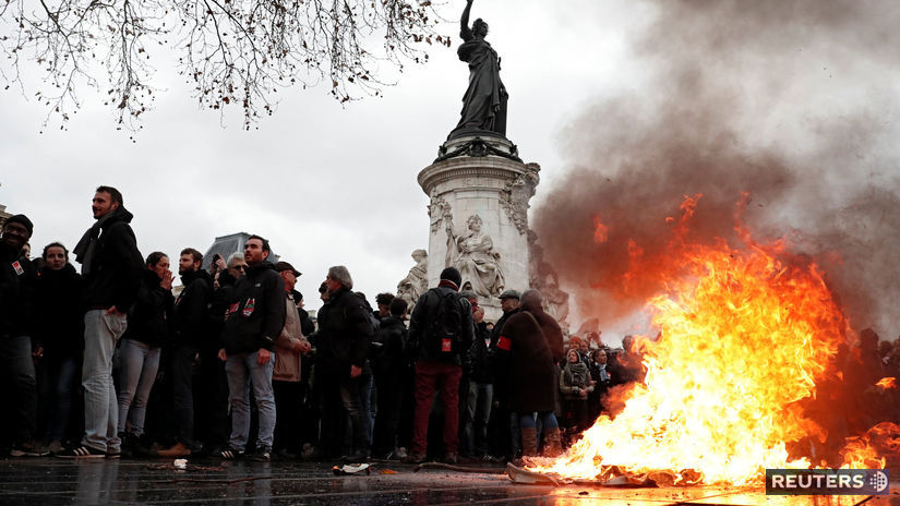 francúzsko, študenti, protest, demonštrácia