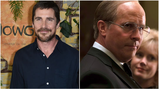 Herec Christian Bale ako Dick Cheney vo filme...