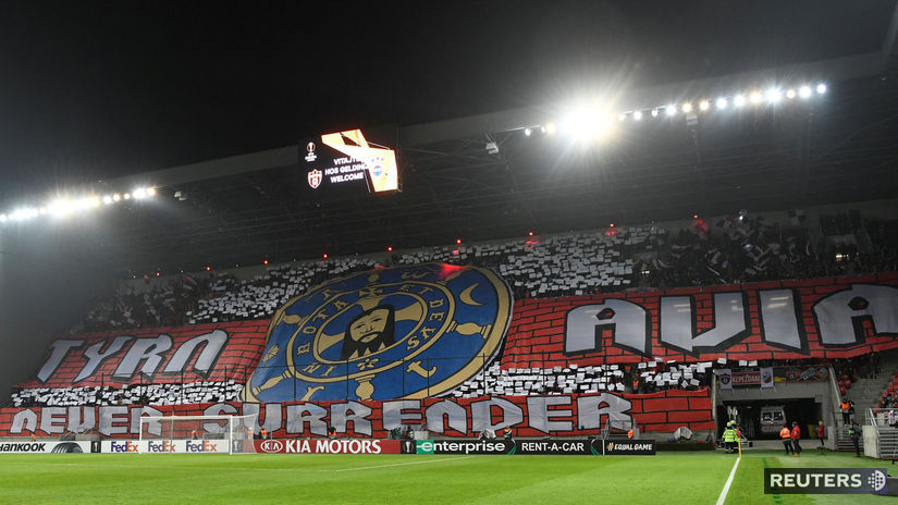 Choreografia fanúšikov Trnavy pred zápasom...