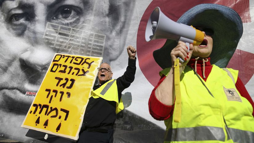 Izrael, Tel Aviv, protesty, žlté vesty
