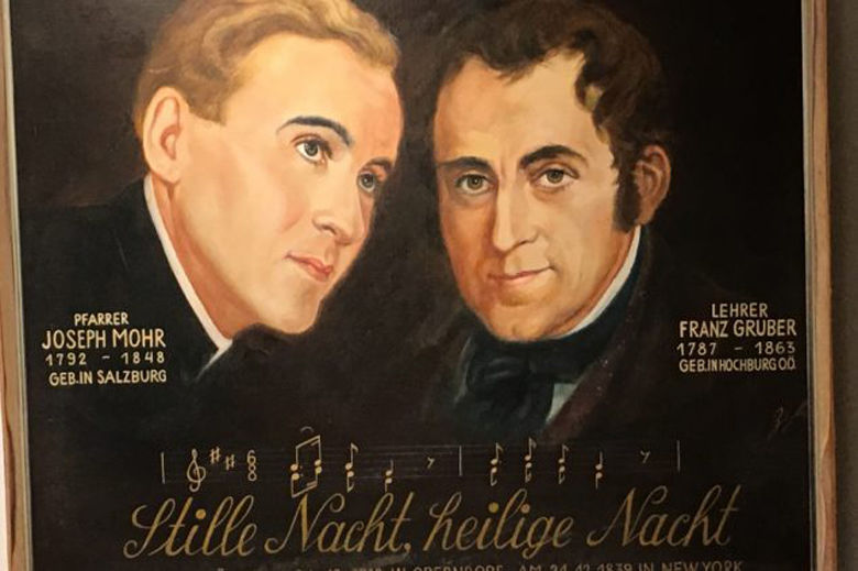 Joseph Mohr (pravdepodobná podoba) a Franz...