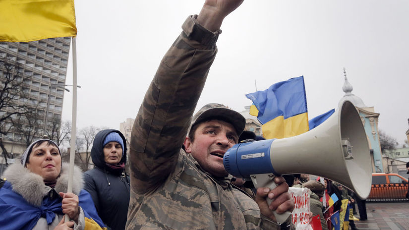 Ukrajina, demonštrácia, Kyjev