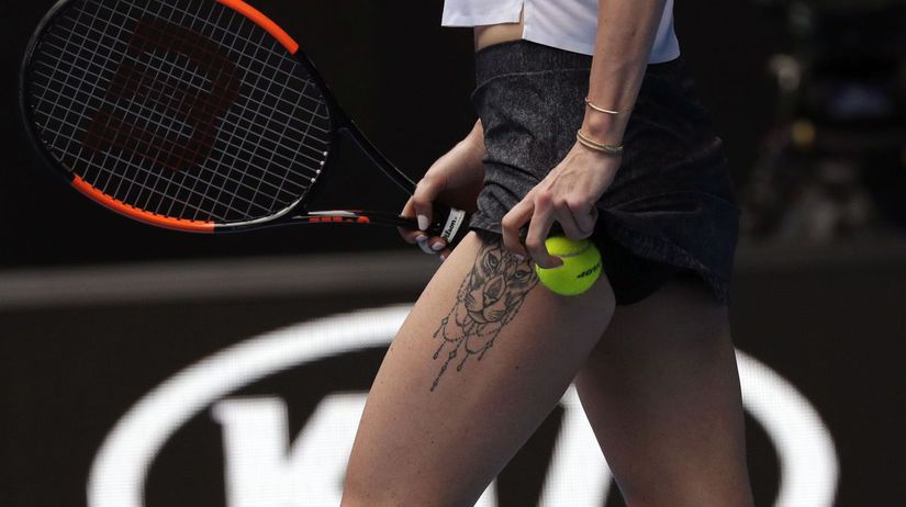 Tetovanie Eliny Svitolinovej počas zápasu s...