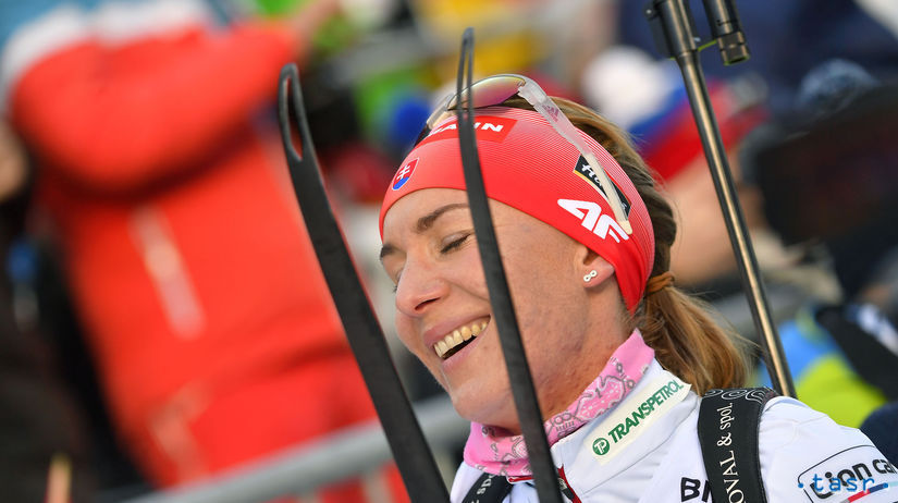 Anastasia Kuzminová v cieli šprintu žien na 7,5...