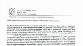Druhý list zamestnancov neurochirurgie UNB.