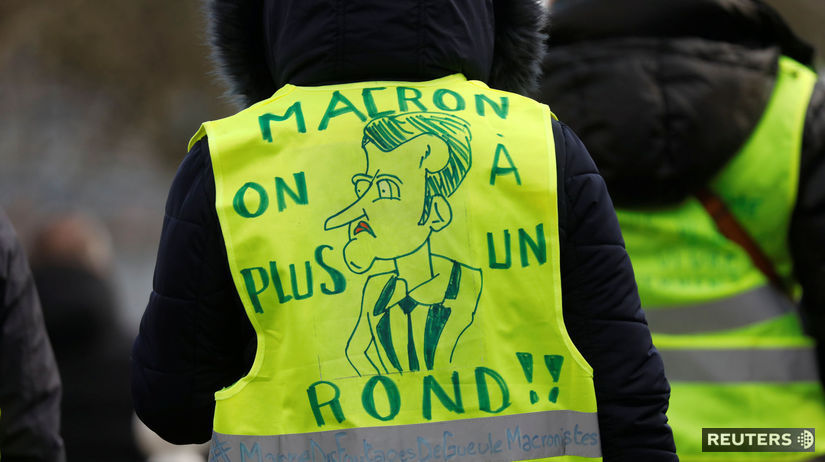 Francúzsko, protest, žlté vesty, Macron