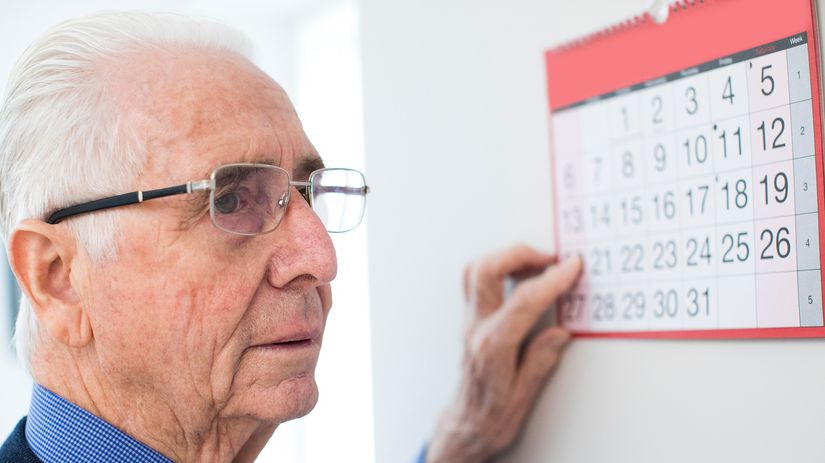 kalendár dôchodca, muž,čas