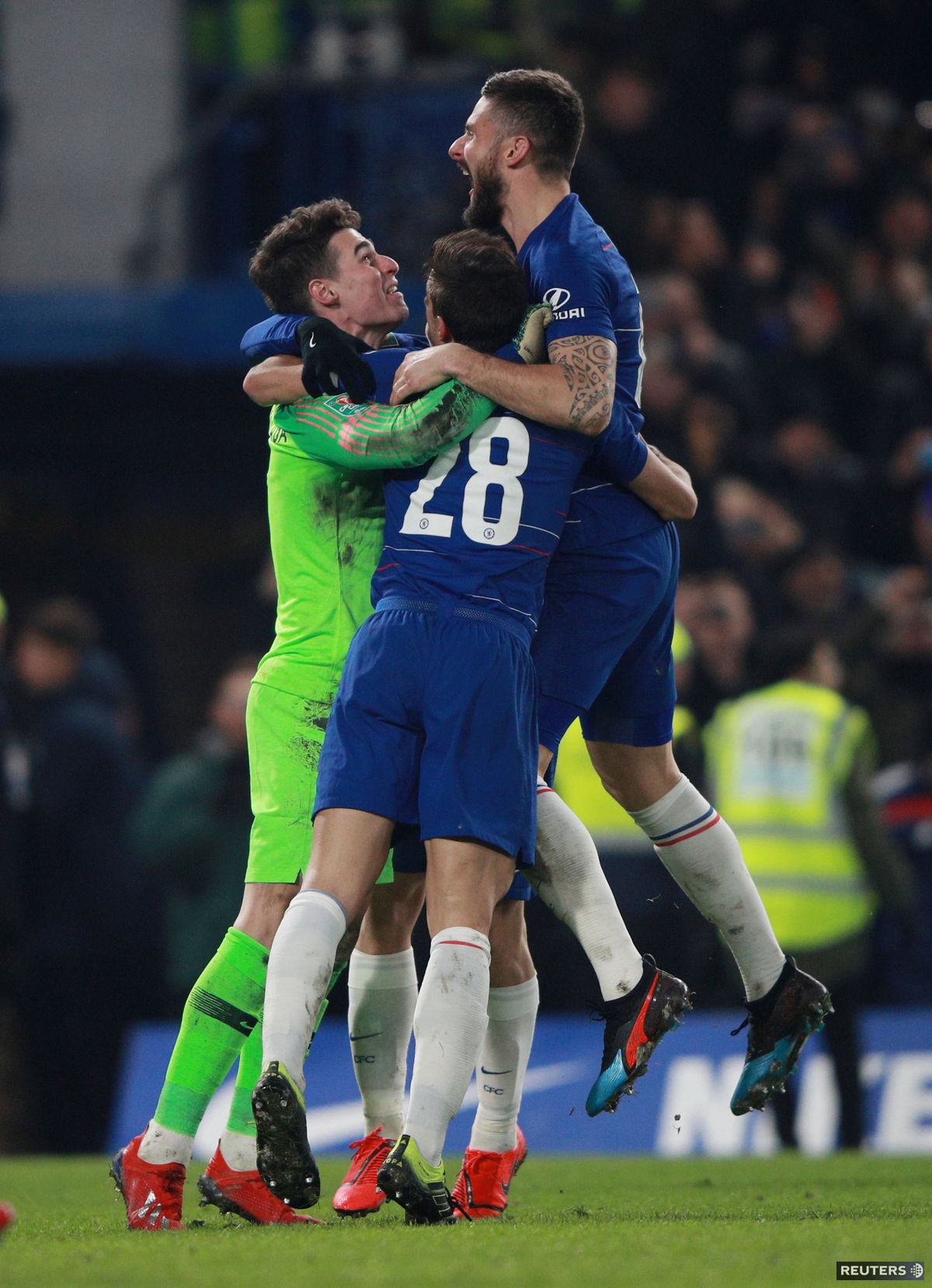 Futbalisti Chelsea Olivier Giroud, Kepa...