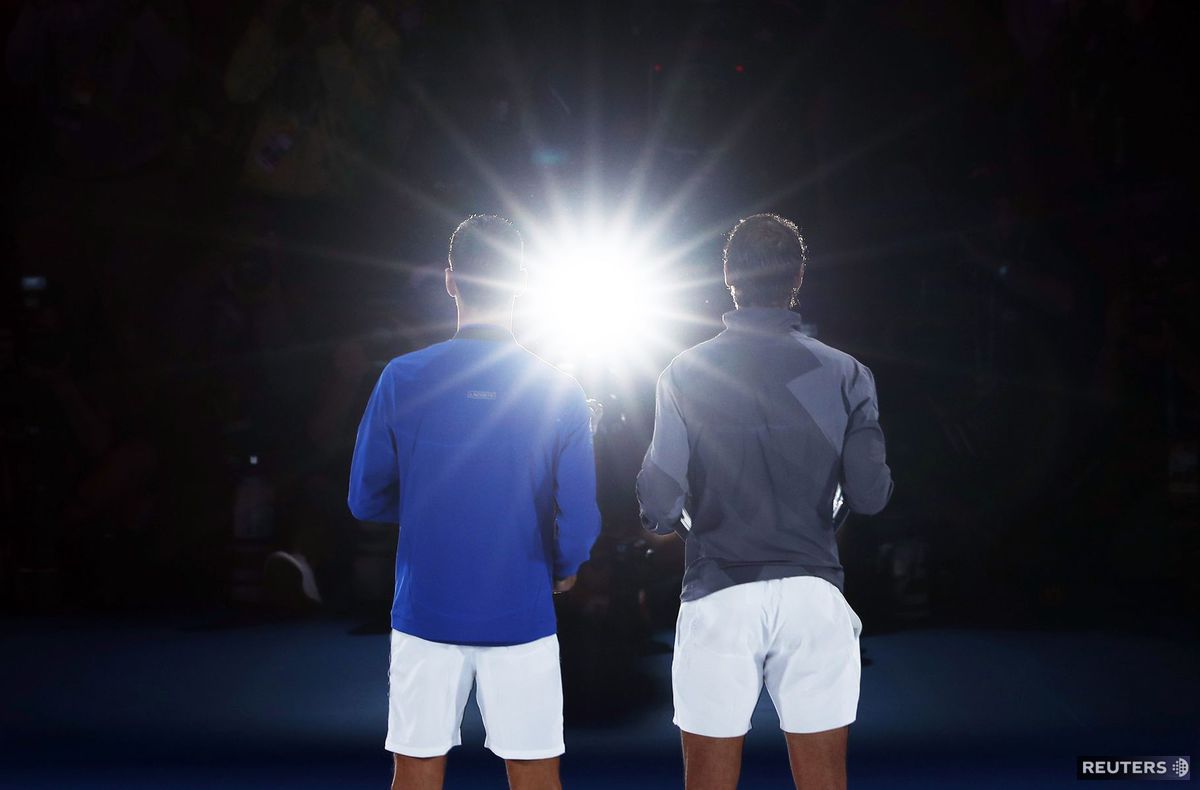 Novak Djokovič s Rafaelom Nadalom v žiari...