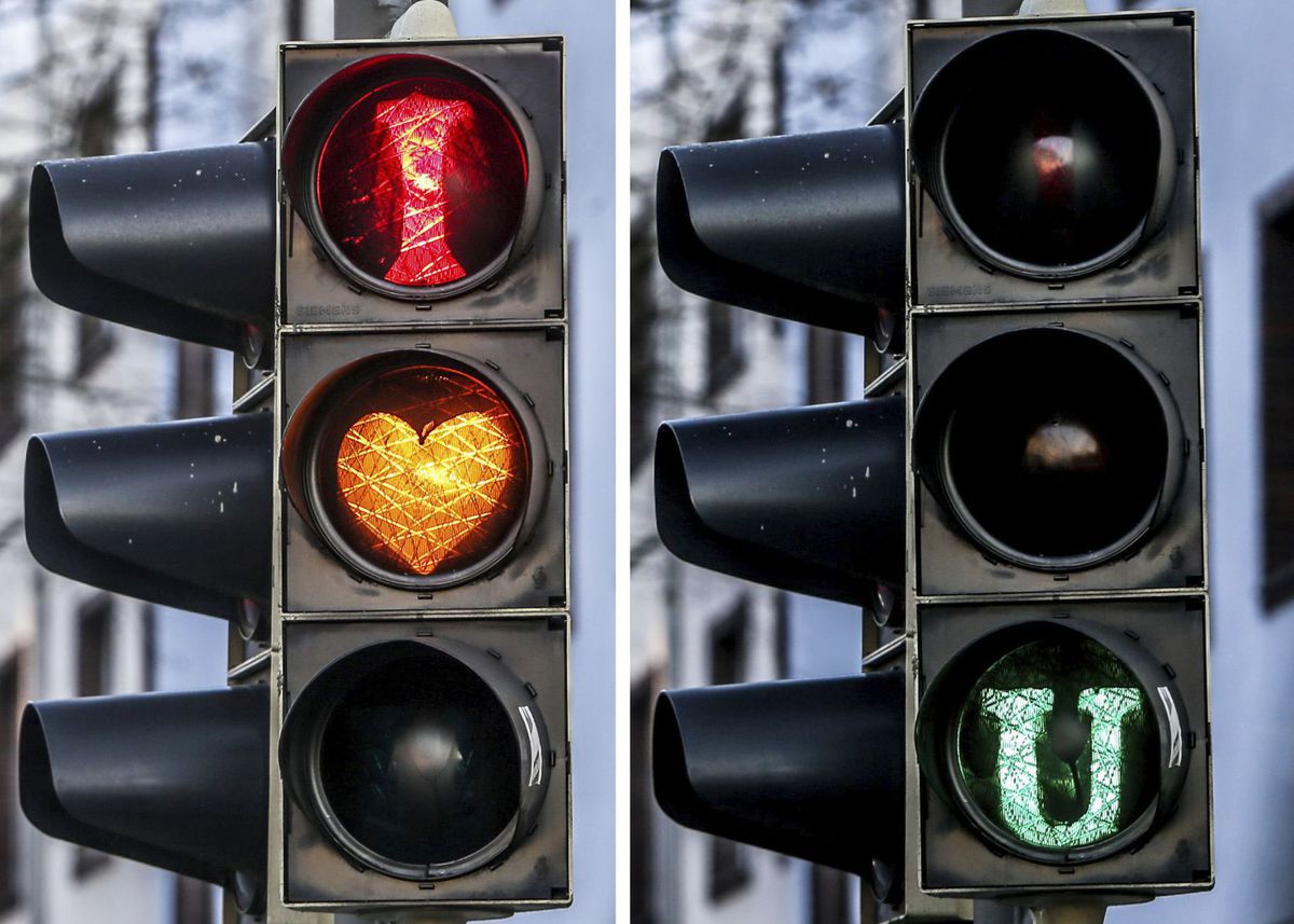 semafor, láska, Nemecko