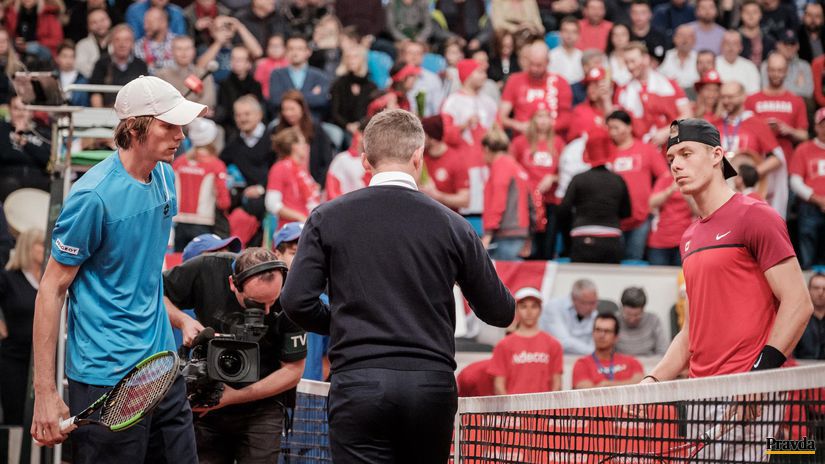 Filip Horanský a Denis Shapovalov pred úvodnou...
