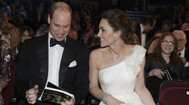 Princ William a jeho manželka Kate v hľadisku cien BAFTA. 