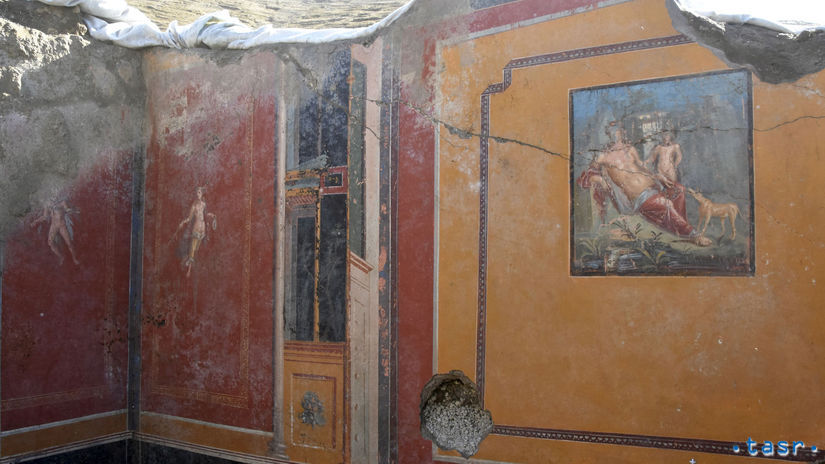 Taliansko Pompeje freska ďalšia objav Narcis