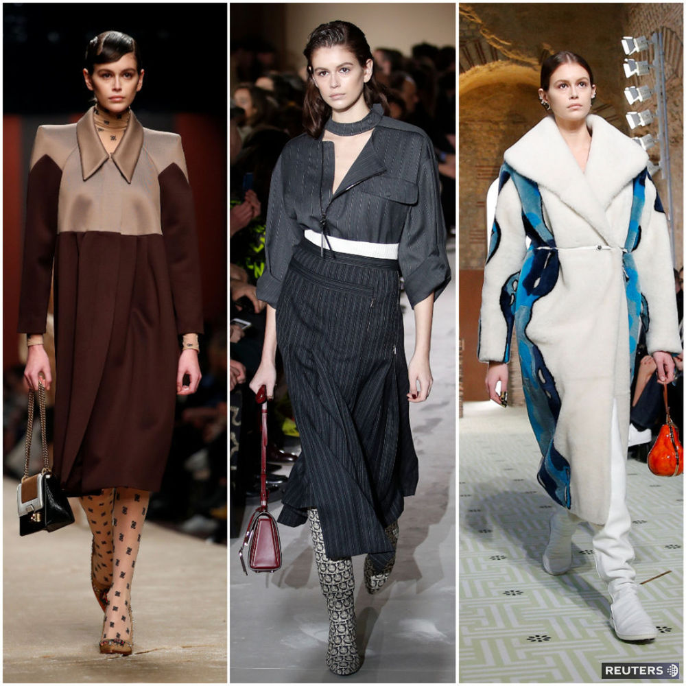 Topmodelka Kaia Gerber na prehliadkach (zľava)...