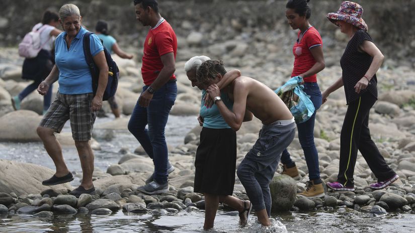 utečenci, venezuela, kolumbia, potok, rieka