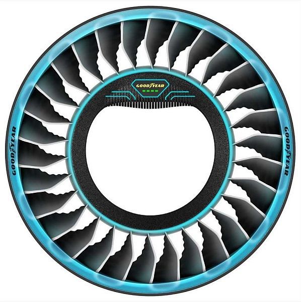 Futuristický vzhľad pneumatiky Goodyear Aero má...