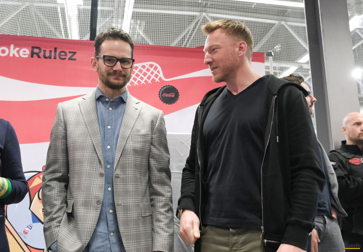 Marián Hossa (vpravo) a Patrik Eliáš,...