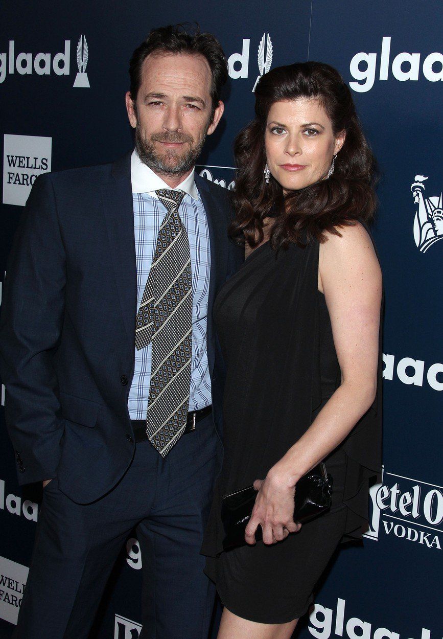 Luke Perry a jeho snúbenica Wendy Madison Bauer...
