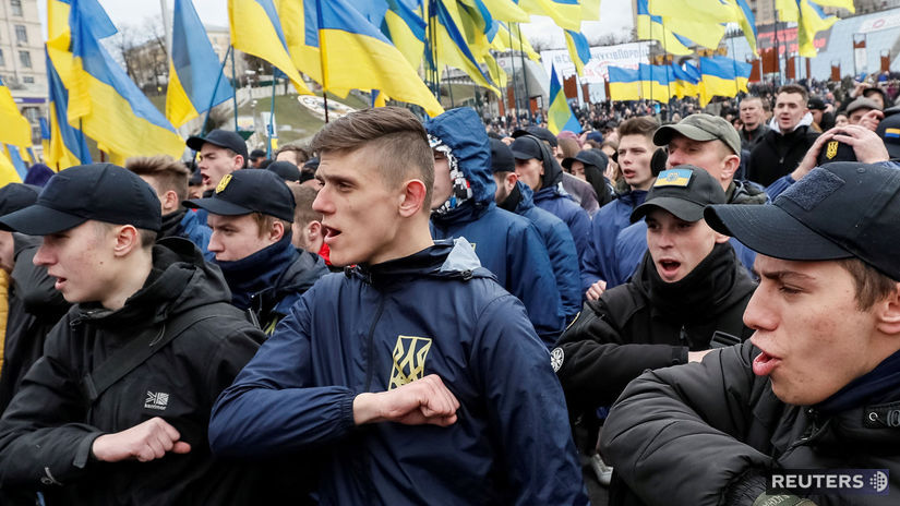ukrajina, radikáli, demonštrácia