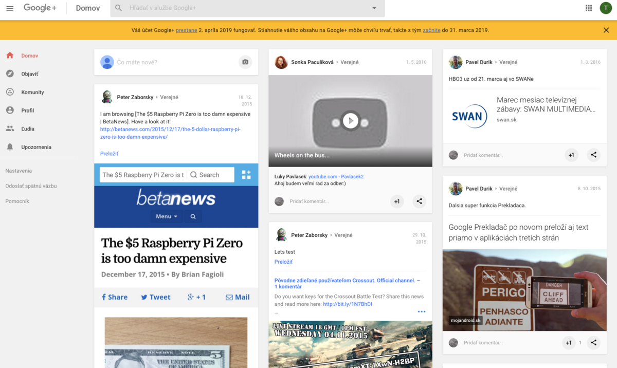 Sociálna sieť Google+ sa nikdy nepresadila.