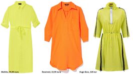 Vo farebných kúskoch sa objavujú aj košeľové šaty, ktoré sú komfortné a šik. 