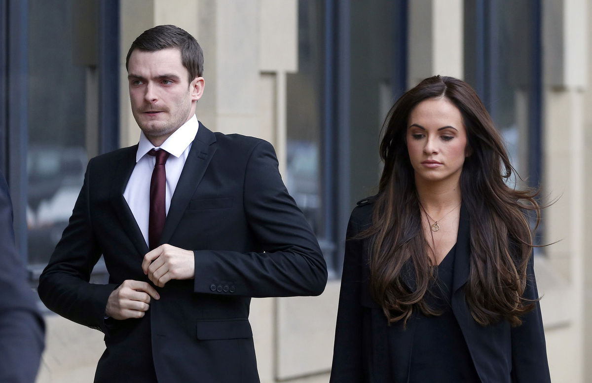 Adam Johnson a jeho partnerka Stacey...