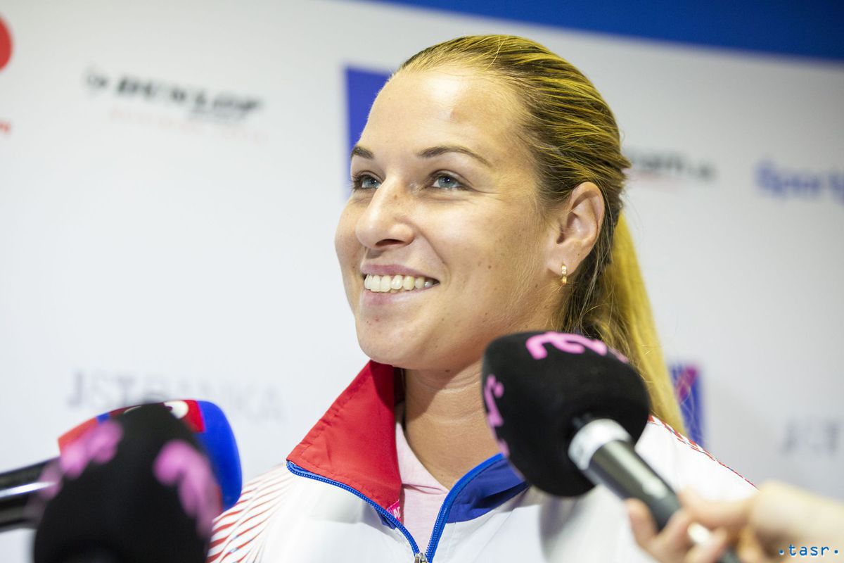 Dominika Cibulková v rozhovore s novinármi...
