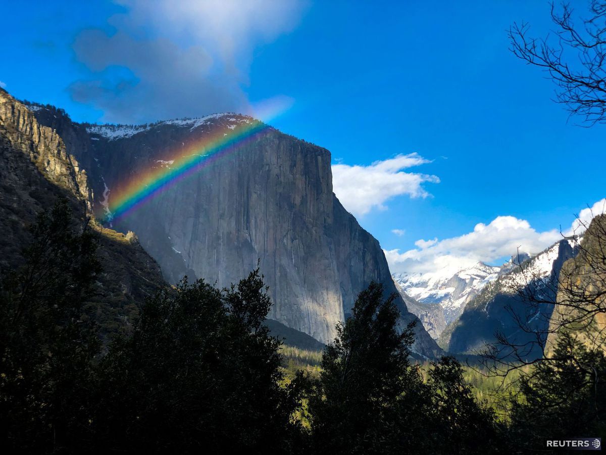 dúha, hora, kopec, príroda,hory, Yosemitský národný park