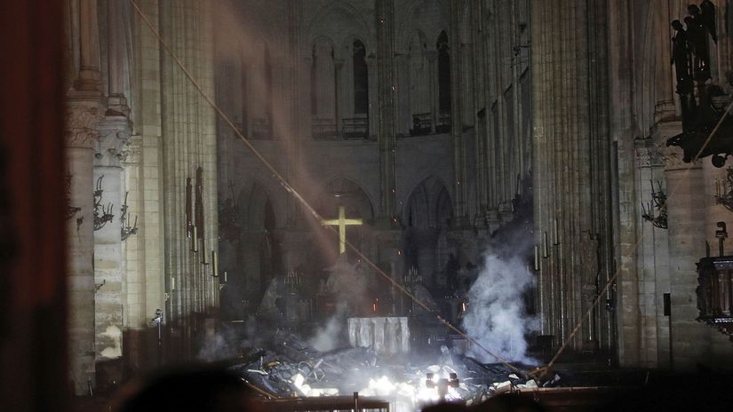 Francúzsko Paríž katedrála Notre Dame požiar oltár