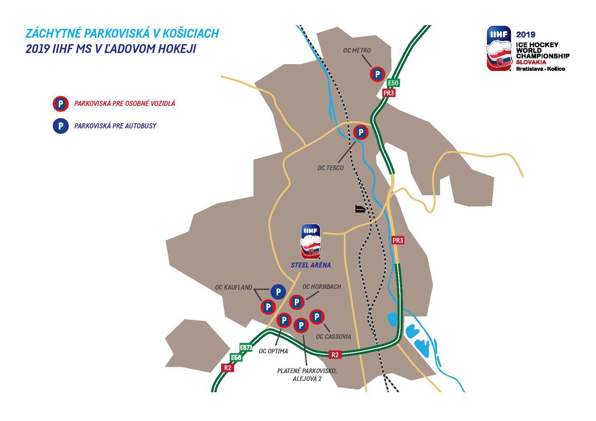 Dopravný režim v Košiciach počas MS v hokeji 2019