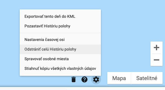 Históriu polohy je možné úplne odstrániť v...