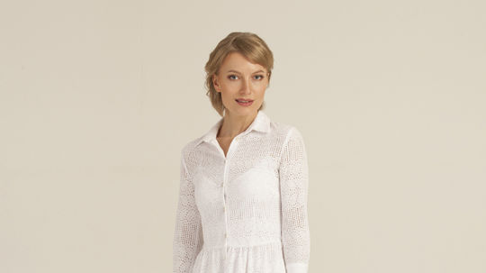 Dámske maxišaty z bielej madeiry Pietro Filipi,...