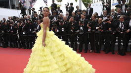 Modelka Fernanda Liz pózuje fotografom v Cannes.