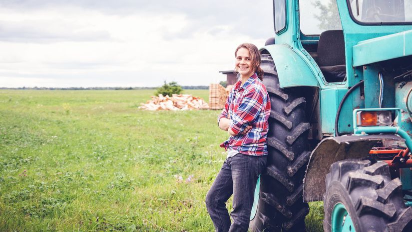 žena, farmárka, traktor