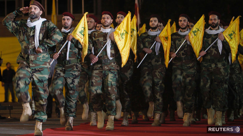 hizballáh vlajka bojovník terorizmus Libanon