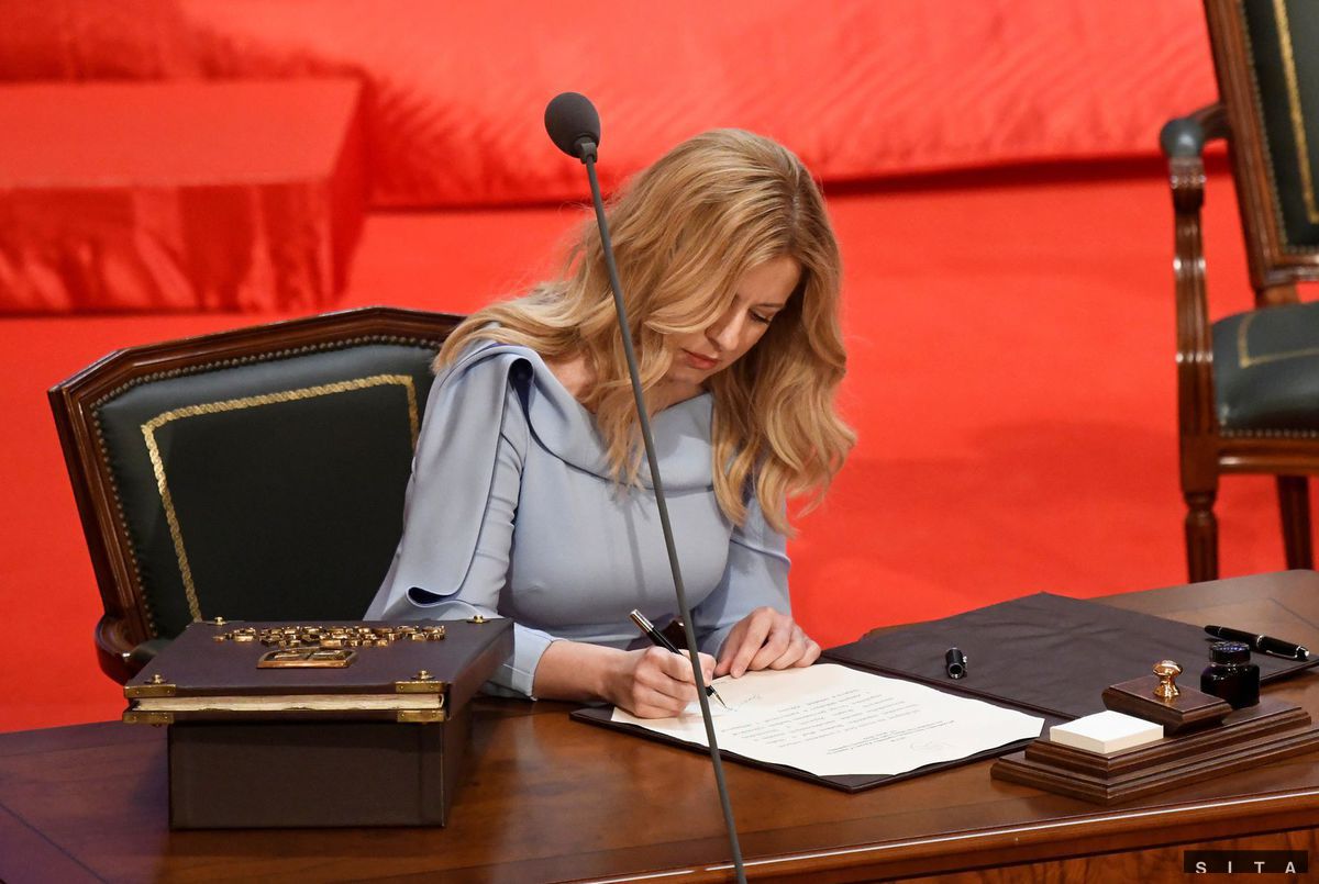 Prezidentka Zuzana Čaputová skladá svoj sľub.