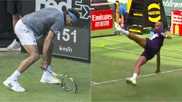 Tenis ich už nebavil. Tsonga a Paire si v ostrom zápase zahrali nohejbal